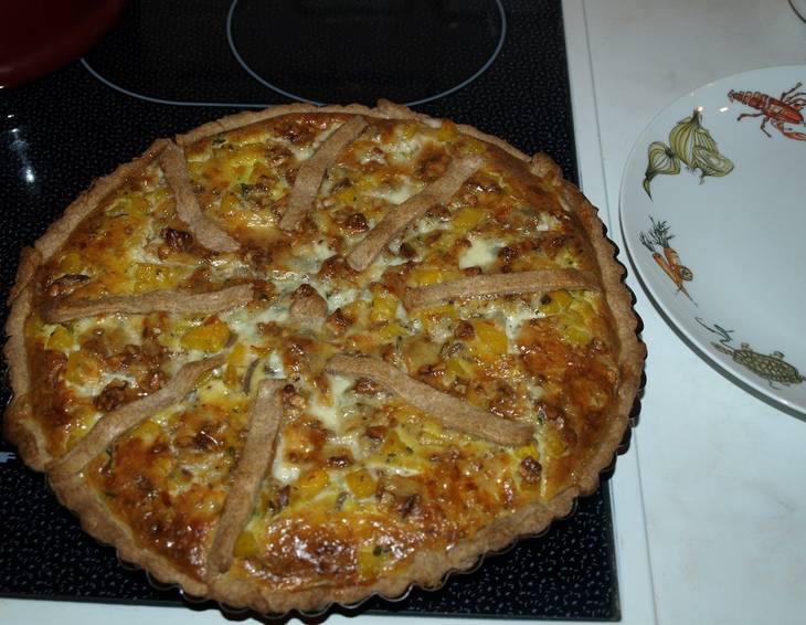 Kürbis-Gorgonzola-Quiche