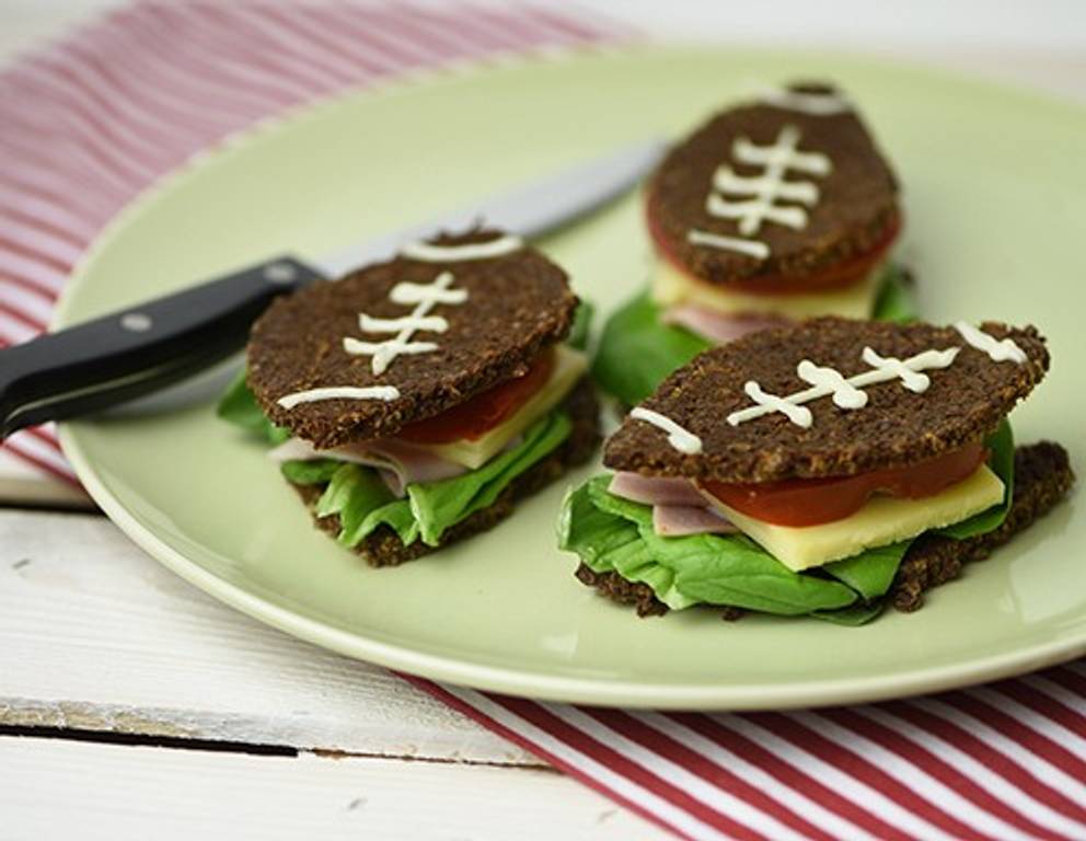 Belegte Football-Brötchen Belegte Football-Brötchen