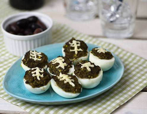 Gefüllte Football-Eier Rezept