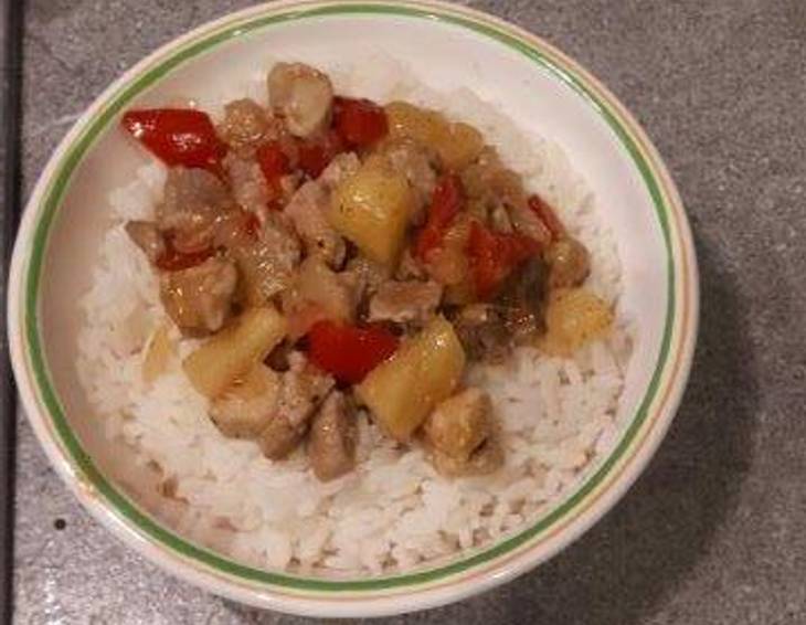 Schweinefleisch mit Ananas Schweinefleisch mit Ananas
