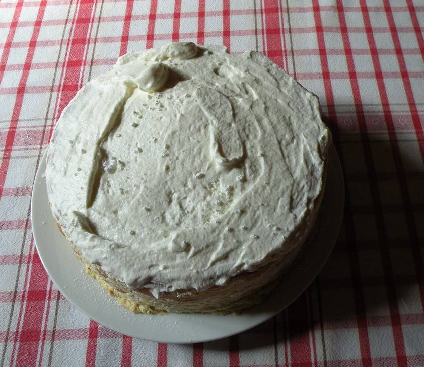 Vollwertige Topfen-Schlagobers-Torte mit Rosinen und Trauben