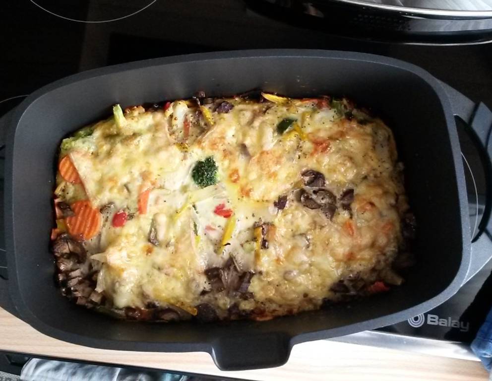 Eierauflauf mit Gemüse Eierauflauf mit Gemüse