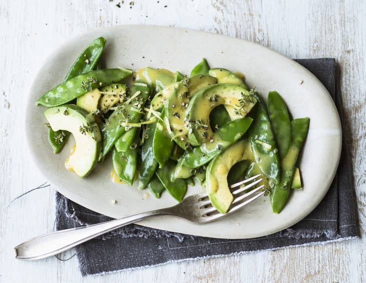 Zuckerschoten-Avocado-Salat