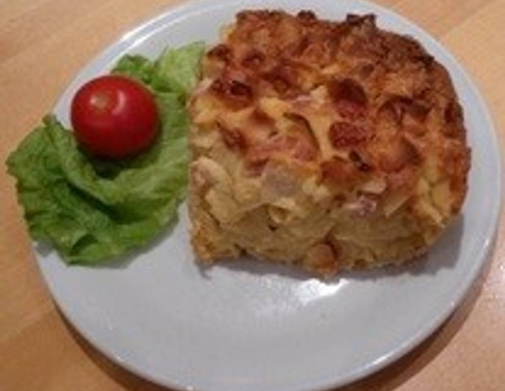 Überbackene Schinkenfleckerl Überbackene Schinkenfleckerl