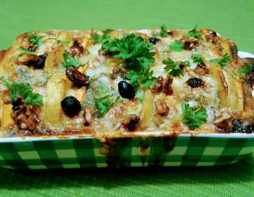 Kartoffel-Putenauflauf mit Gorgonzola Kartoffel-Putenauflauf mit Gorgonzola