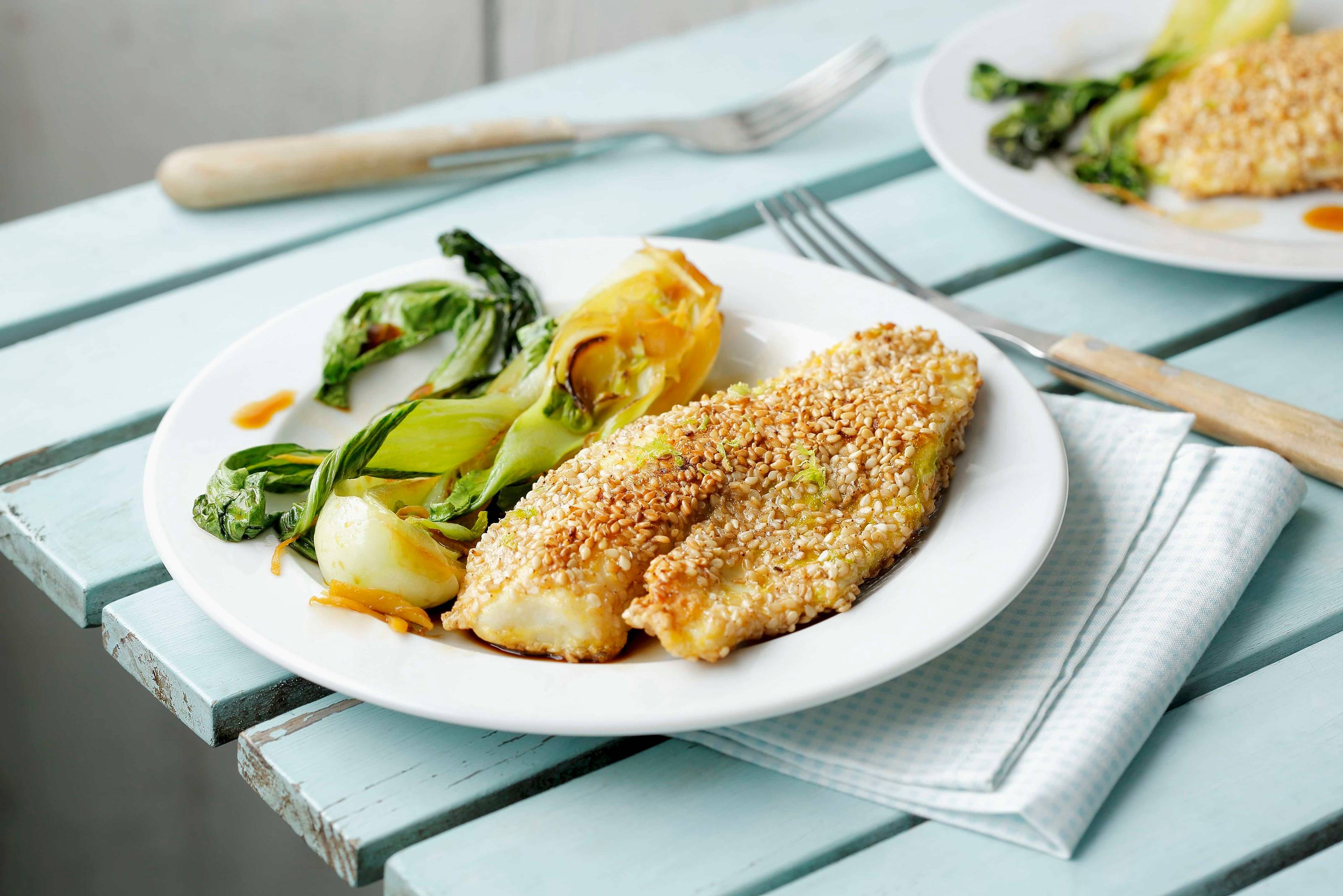 Pangasiusfilet in Sesammantel mit Pak Choi Rezept