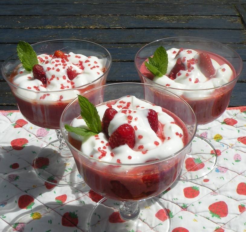 Erdbeer-Minze-Dessert