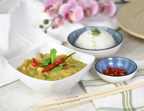 Grünes Kokos-Garnelen-Curry Rezept
