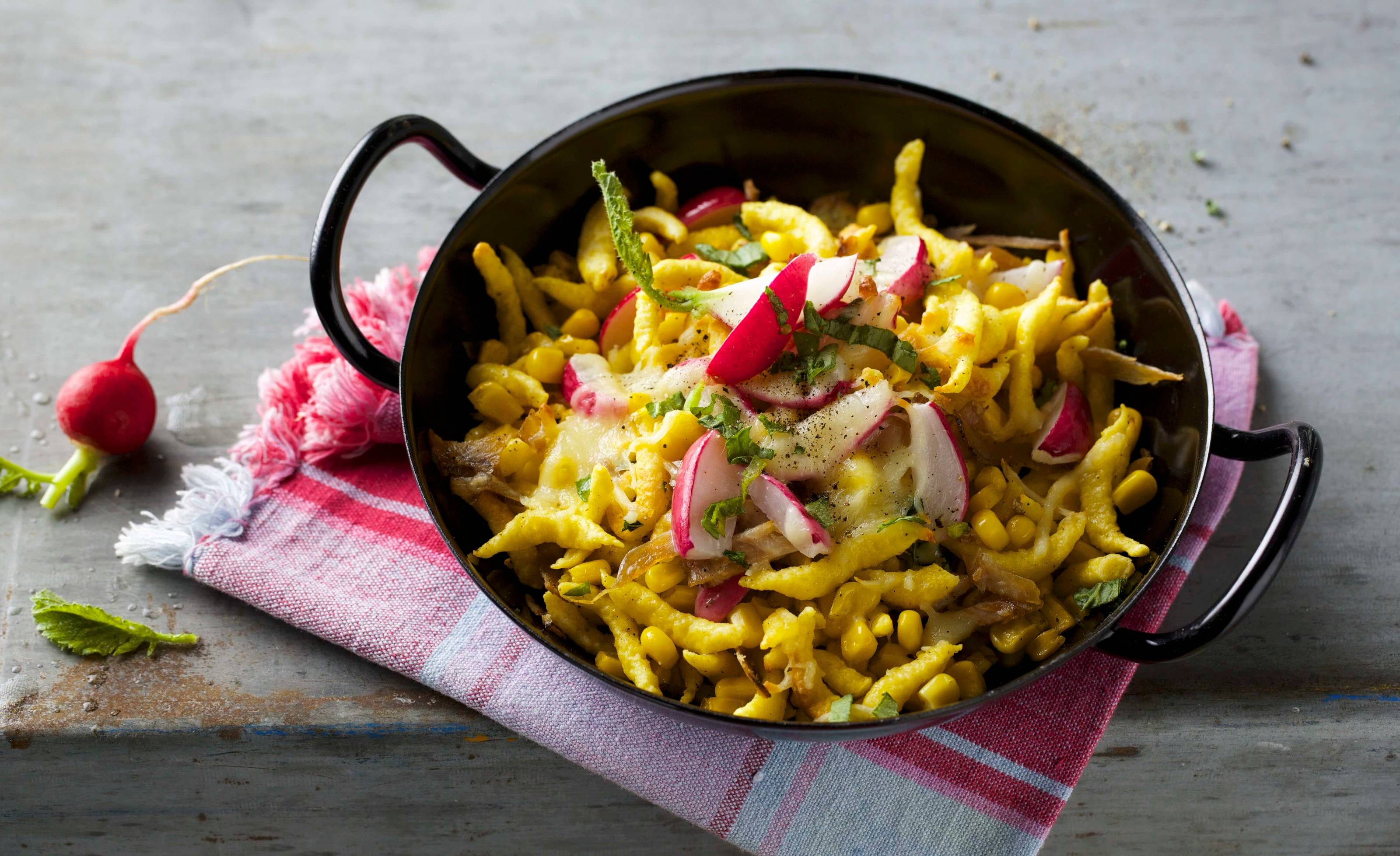 Überbackene Spätzle mit Radieschen Rezept