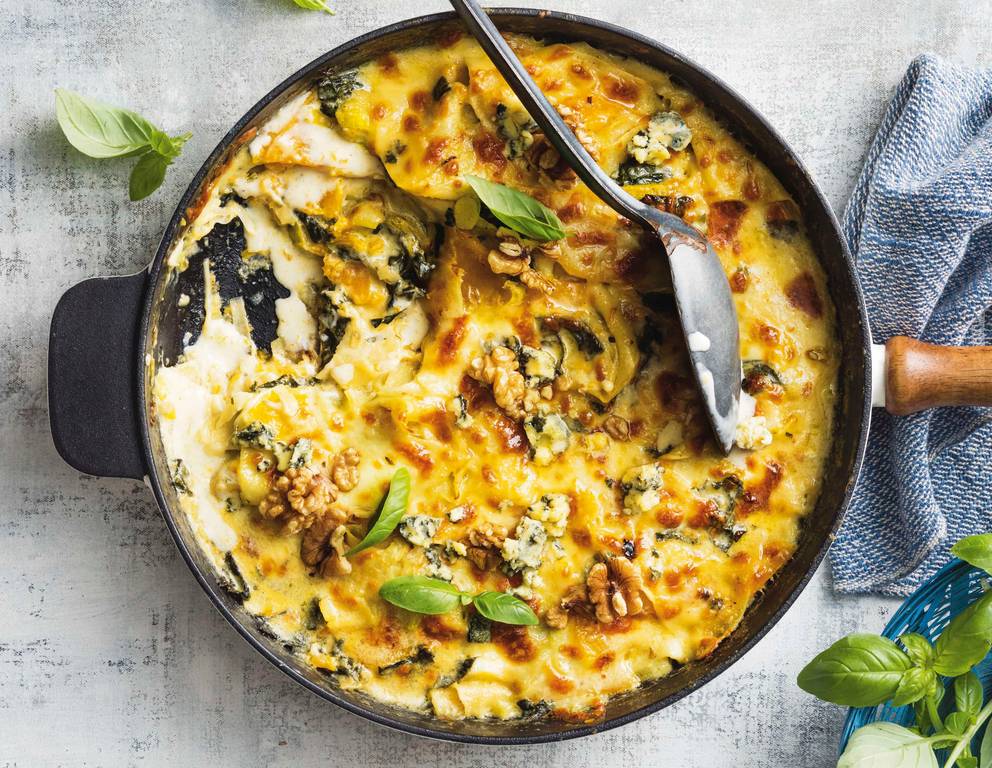 Lazy Lasagne mit Mangold und Blauschimmelkäse Lazy Lasagne mit Mangold und Blauschimmelkäse