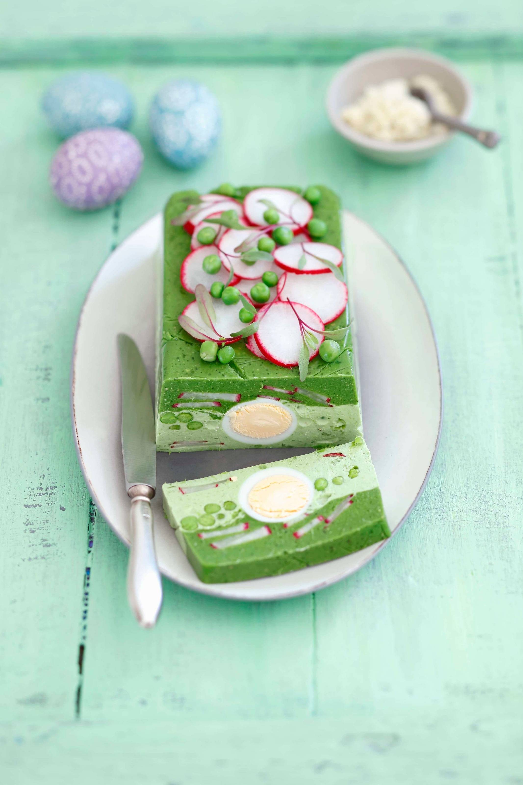 Spinat-Erbsen-Terrine