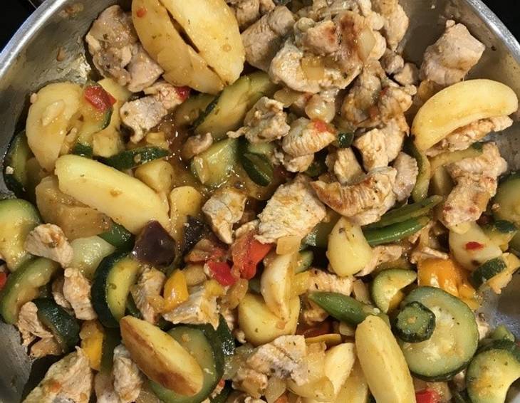 Bunte Puten-Gemüse Pfanne Bunte Puten-Gemüse Pfanne