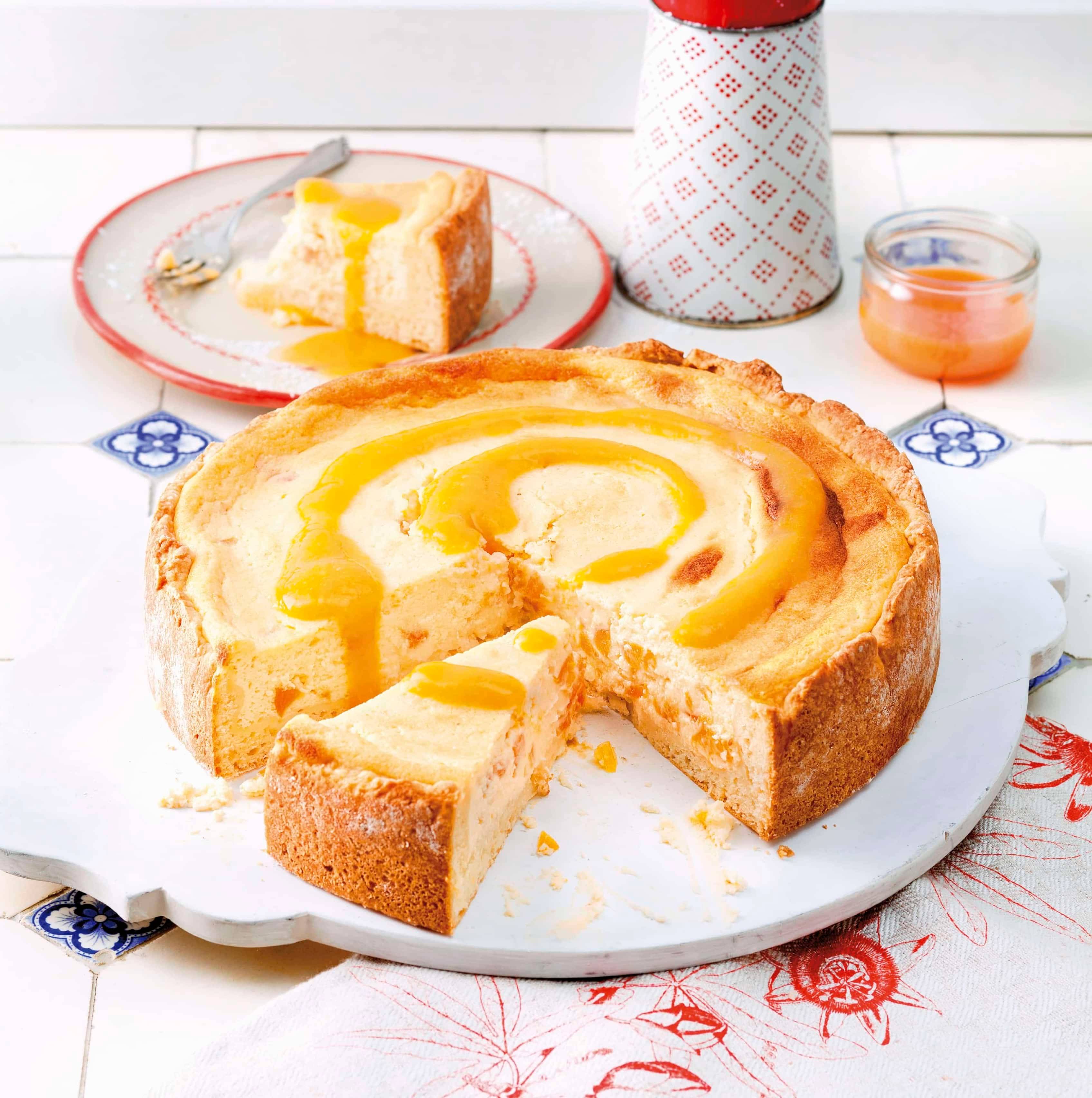 Käsekuchen mit Marillenpüree Rezept