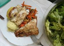 Zanderfilet gebraten auf Wurzelgemüse Zanderfilet gebraten auf Wurzelgemüse