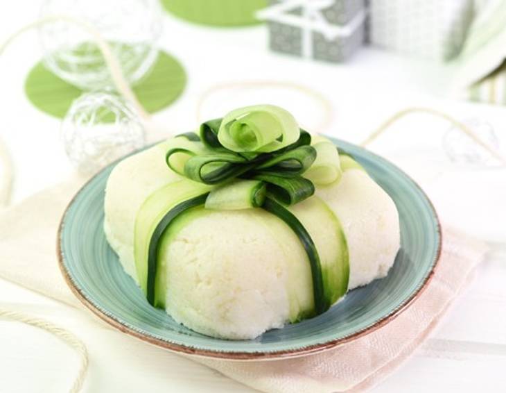 Polenta-Paket mit Gurkenmasche Polenta-Paket mit Gurkenmasche