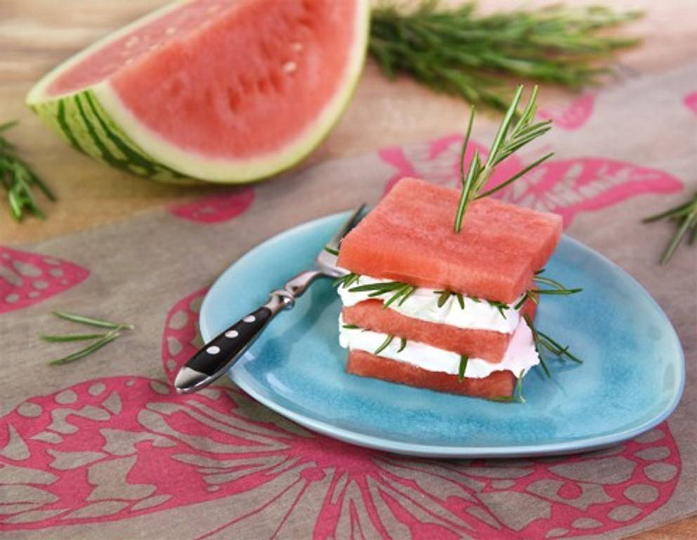 Pikante Wassermelonentürmchen Pikante Wassermelonentürmchen