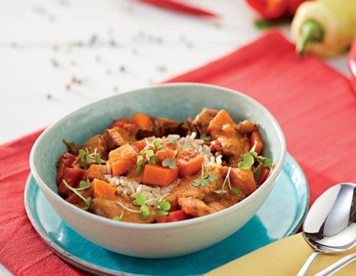 Jackfruit-Kürbis-Paprika-Ragout Jackfruit-Kürbis-Paprika-Ragout