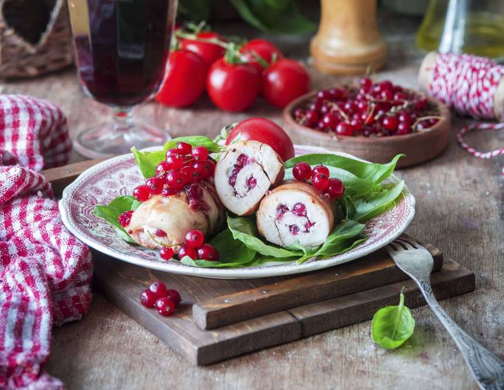 Hühnerrouladen mit Ribiseln