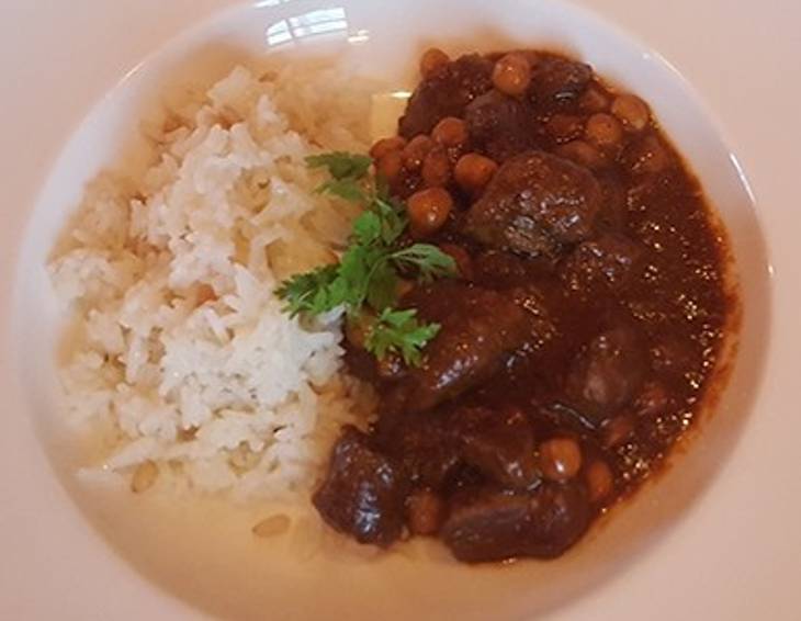 Scharfes Lamm-Kichererbsen-Ragout Scharfes Lamm-Kichererbsen-Ragout
