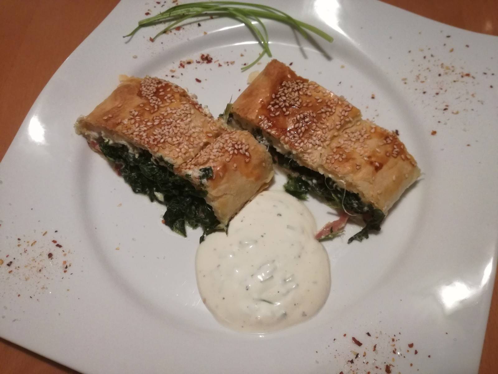 Spinat-Lachs-Strudel