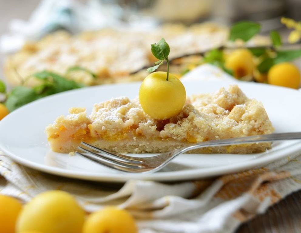 Streuselkuchen mit Kriecherln Streuselkuchen mit Kriecherln
