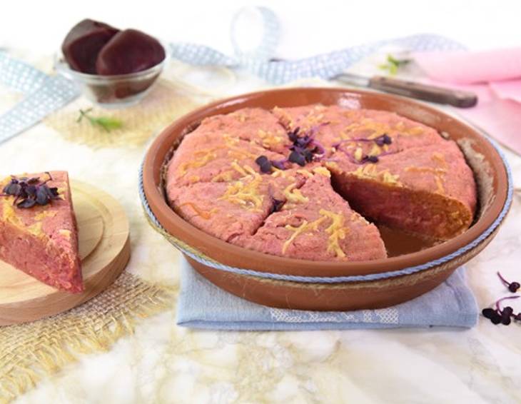 Rote Rüben-Fladen aus dem Untersetzer Rote Rüben-Fladen aus dem Untersetzer