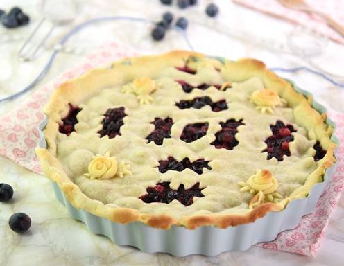 So sieht die fertig gebackene Lochmuster Pie aus - ein wahrer Augenschmaus!