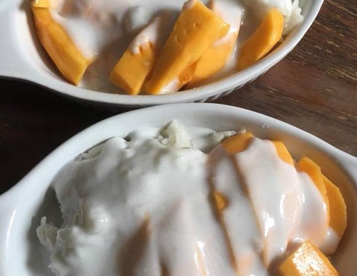 Kokosmilchreis mit frischer Mango