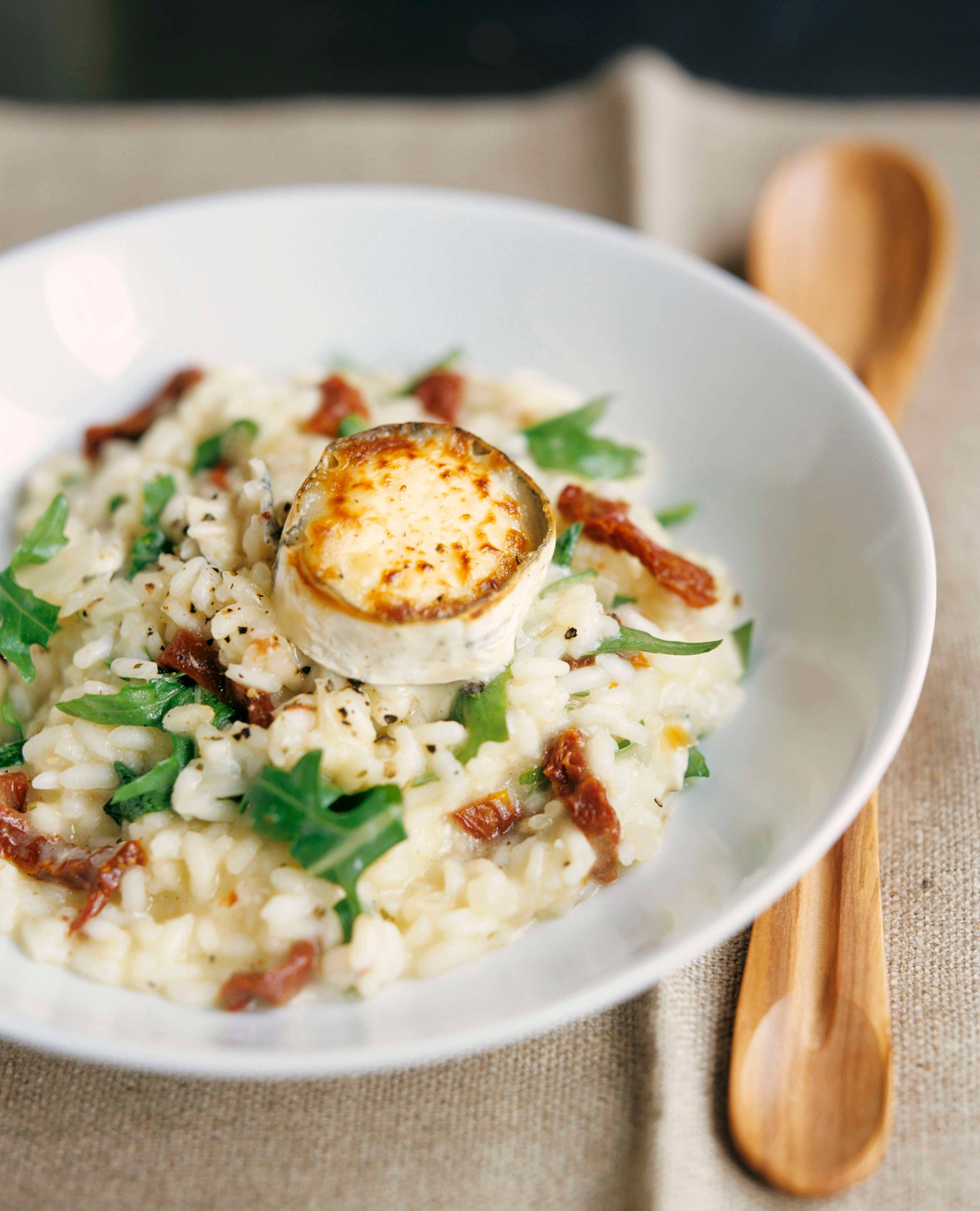 Risotto mit Ziegenkäse, getrockneten Tomaten und Rucola Rezept ...