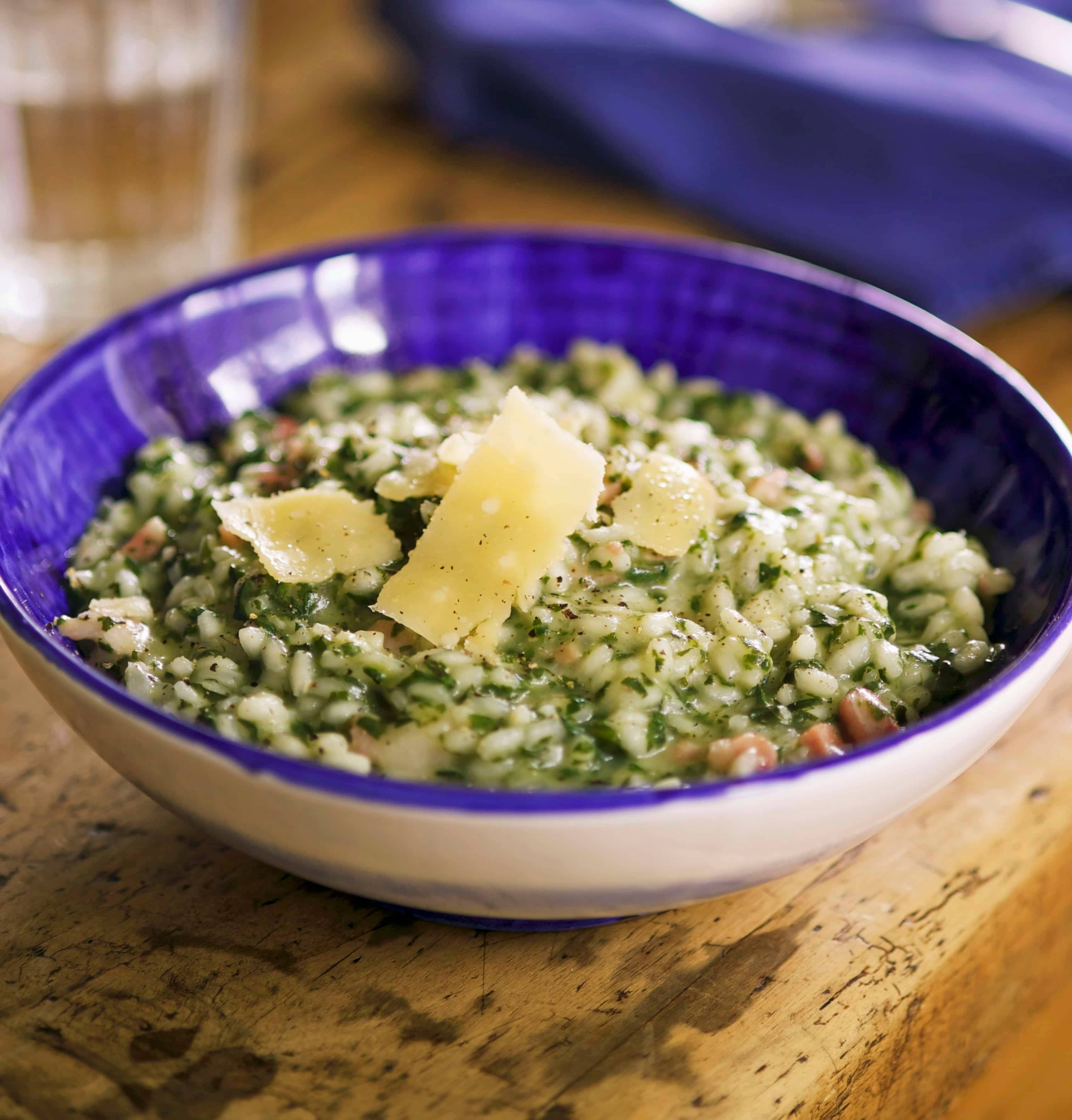 Spinat-Basilikum-Risotto Rezept