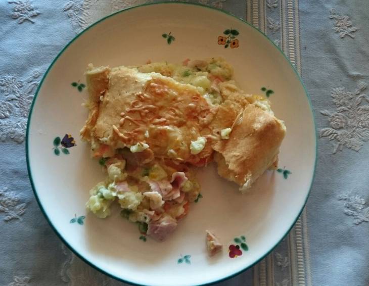 Überbackene Schinkenfleckerl Überbackene Schinkenfleckerl