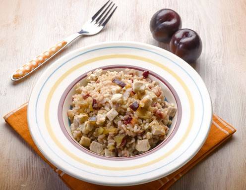 Risotto mit Huhn und Zwetschken