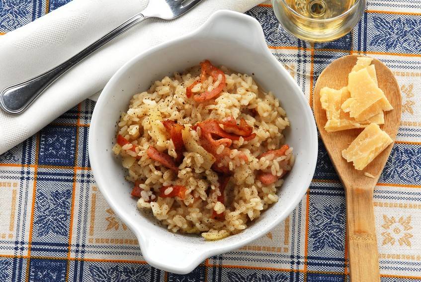 Risotto mit Speck und Mascarpone