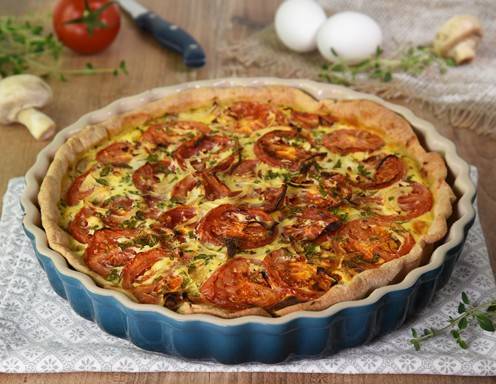Quiche mit Bratwurst und Frischkäse Rezept