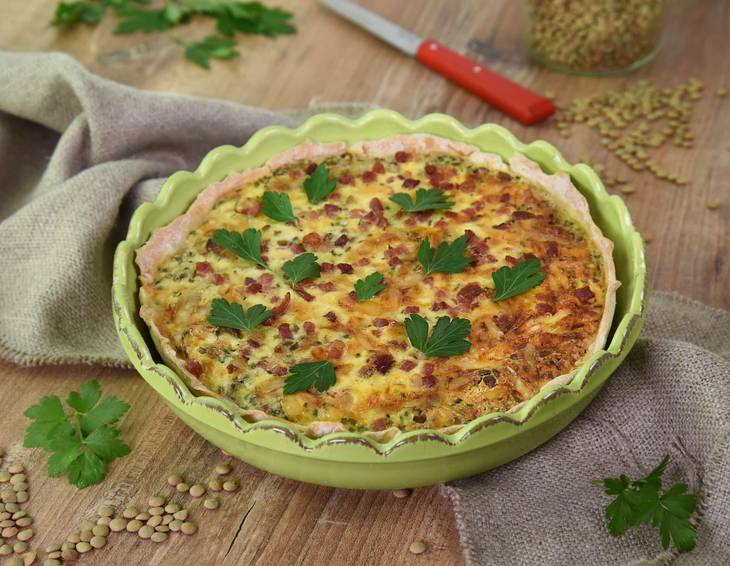 Linsen-Quiche