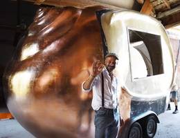 Das neueste "Baby" von Andreas Gugumuck: Foodtruck-Anhänger in Form eines Schneckenhauses. Das neueste "Baby" von Andreas Gugumuck: Foodtruck-Anhänger in Form eines Schneckenhauses.