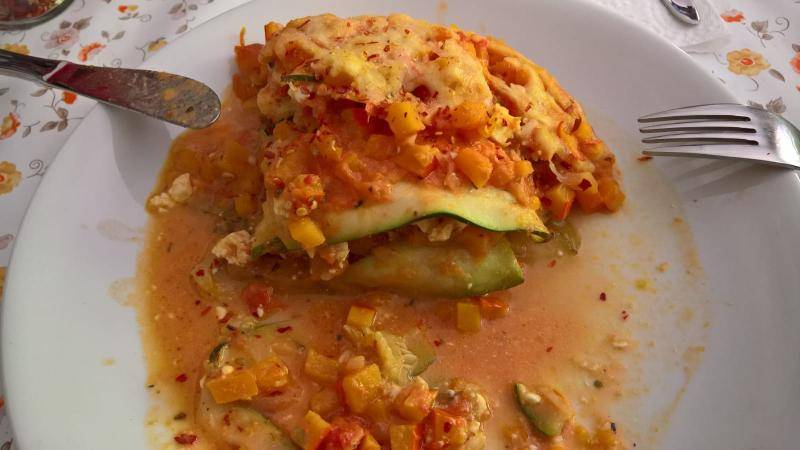 Zucchini-Kürbis-Lasagne