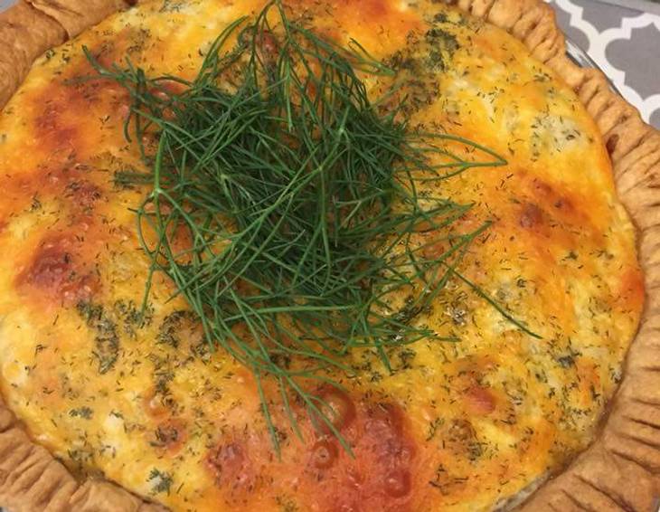 Quiche mit geräuchertem Lachs