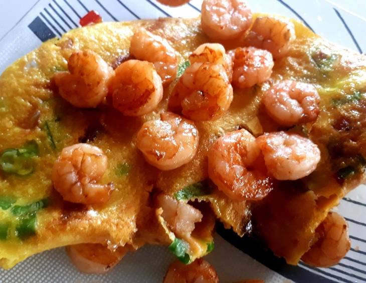 Omelette mit Shrimps Omelette mit Shrimps