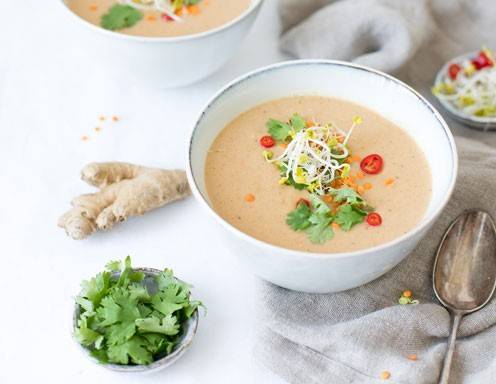 Linsensuppe mit Kokosmilch