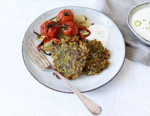 Kartoffelpuffer mit Ofengemüse Rezept