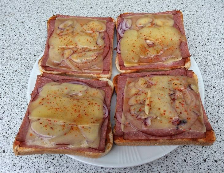 Einfache Toasts mit Zwiebel Einfache Toasts mit Zwiebel