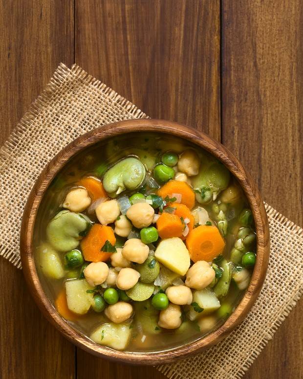 Gemüseeintopf mit Saubohnen und Kichererbsen Rezept