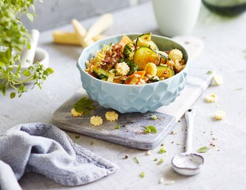 Gebratener Reis mit Jackfruit und Pak Choi Rezept