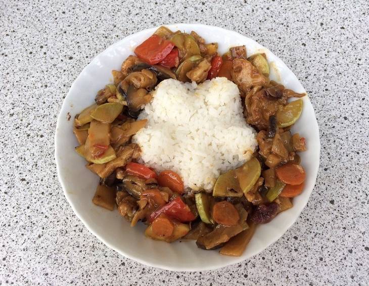 Curry-Madras mit Reis
