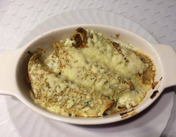 Fleischpalatschinken mit Käse überbacken Fleischpalatschinken mit Käse überbacken