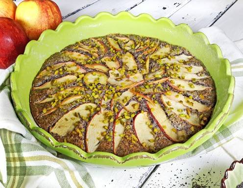 Apfel-Mohn-Becherkuchen mit Pistazien Rezept