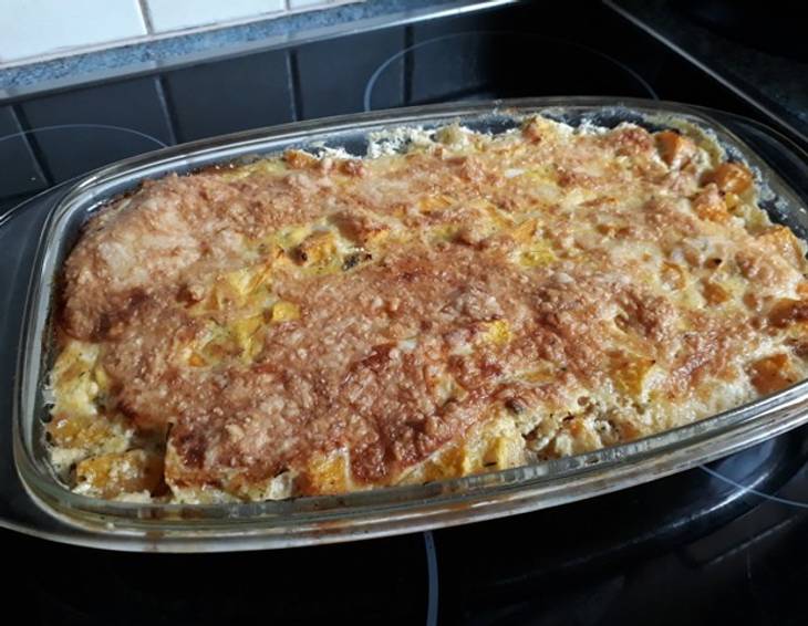 Kürbisgratin mit Käse-Rahmguss