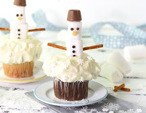 Schneemann-Cupcakes Rezept