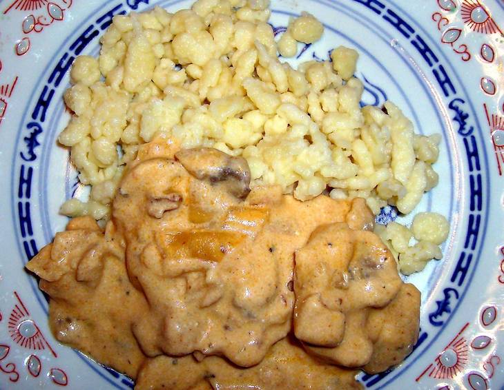 Rahmgeschnetzeltes mit Spätzle